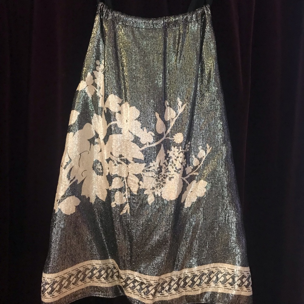 Hale Bob Metallic Floral Silk Tie Back Tank